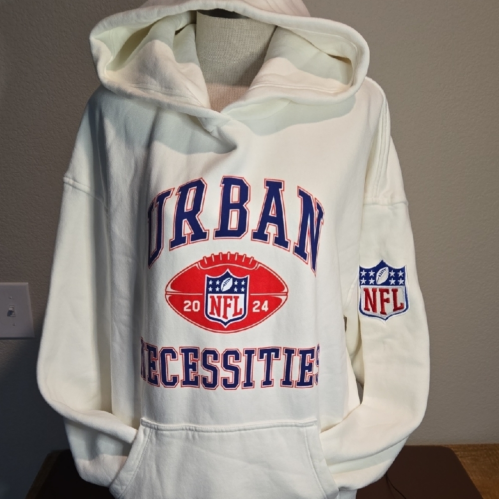 White Athletic Sweatshirt with Varsity Font‎ - Picture 5 of 6